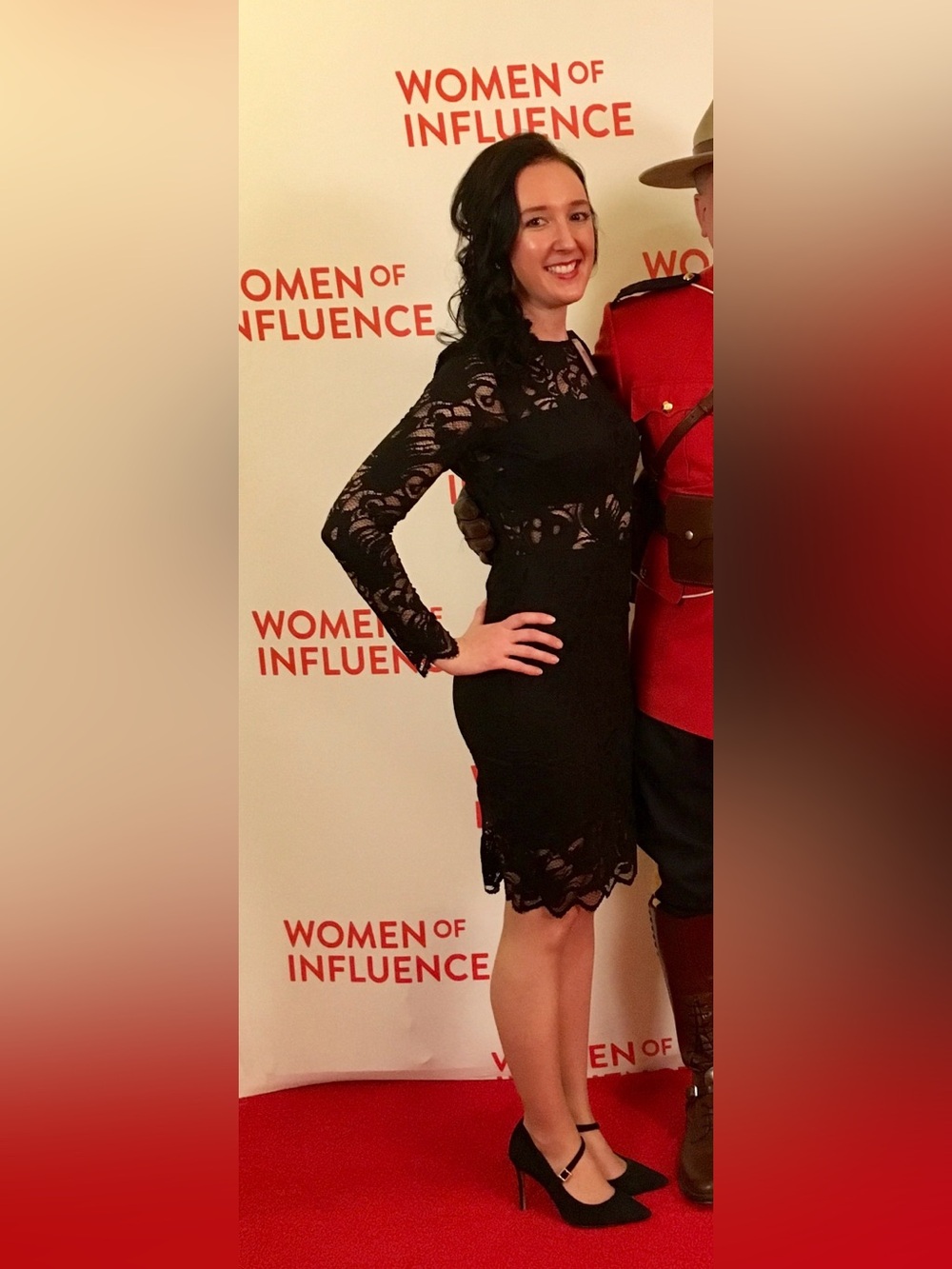 H&M Black Long-Sleeve Lace Sheath Dress